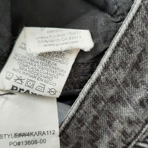PRANA Kara Slim Fit Zig-Zag Abstract Pattern Jeans Pants Gray Sz 2 - Picture 15 of 15